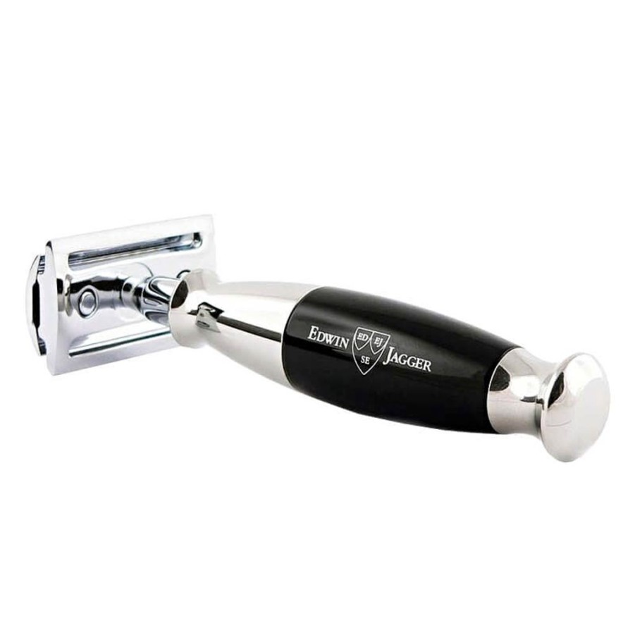 Bath & Body Edwin Jagger Razors | Edwin Jagger Black & Chrome Plated Double Edge Safety Razor