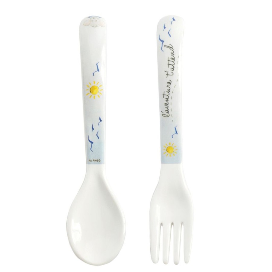 Children British Isles | Baby Cie Adventure Awaits Textured Fork & Spoon Set