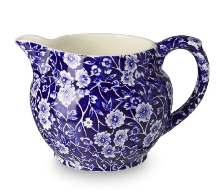 Tabletop Burleigh Pottery Burleigh Pottery | Burleigh Blue Calico Small Dutch Jug (1/2 Pt / 284Ml)