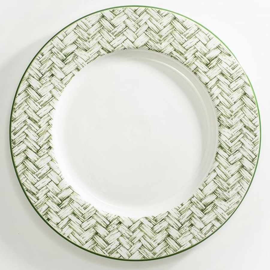 Tea Time Halcyon Days Serving Plates | Halcyon Days Nina Campbell Marguerite Basket Weave 13" Charger