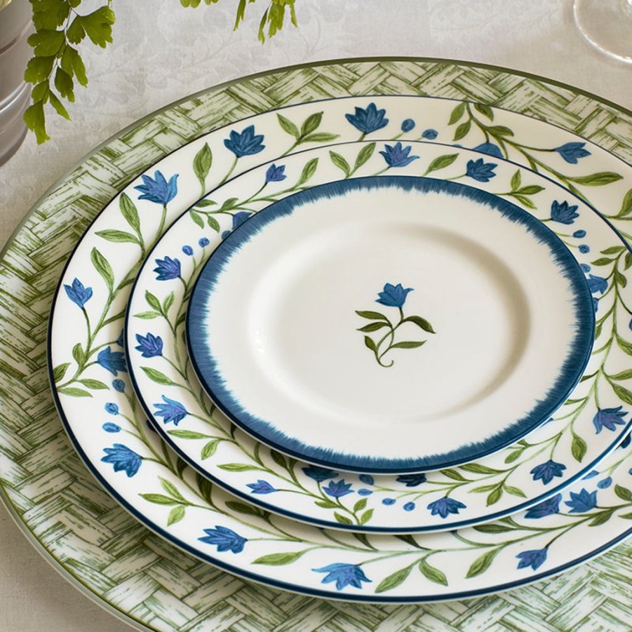 Tea Time Halcyon Days Serving Plates | Halcyon Days Nina Campbell Marguerite Basket Weave 13" Charger