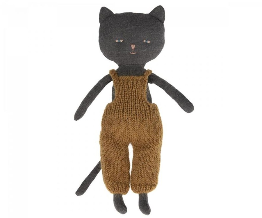 Children Maileg | Maileg Chatons Kitten In Overalls - Black