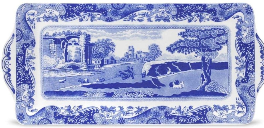 Tea Time Spode | Spode Blue Italian Sandwich Tray 13"