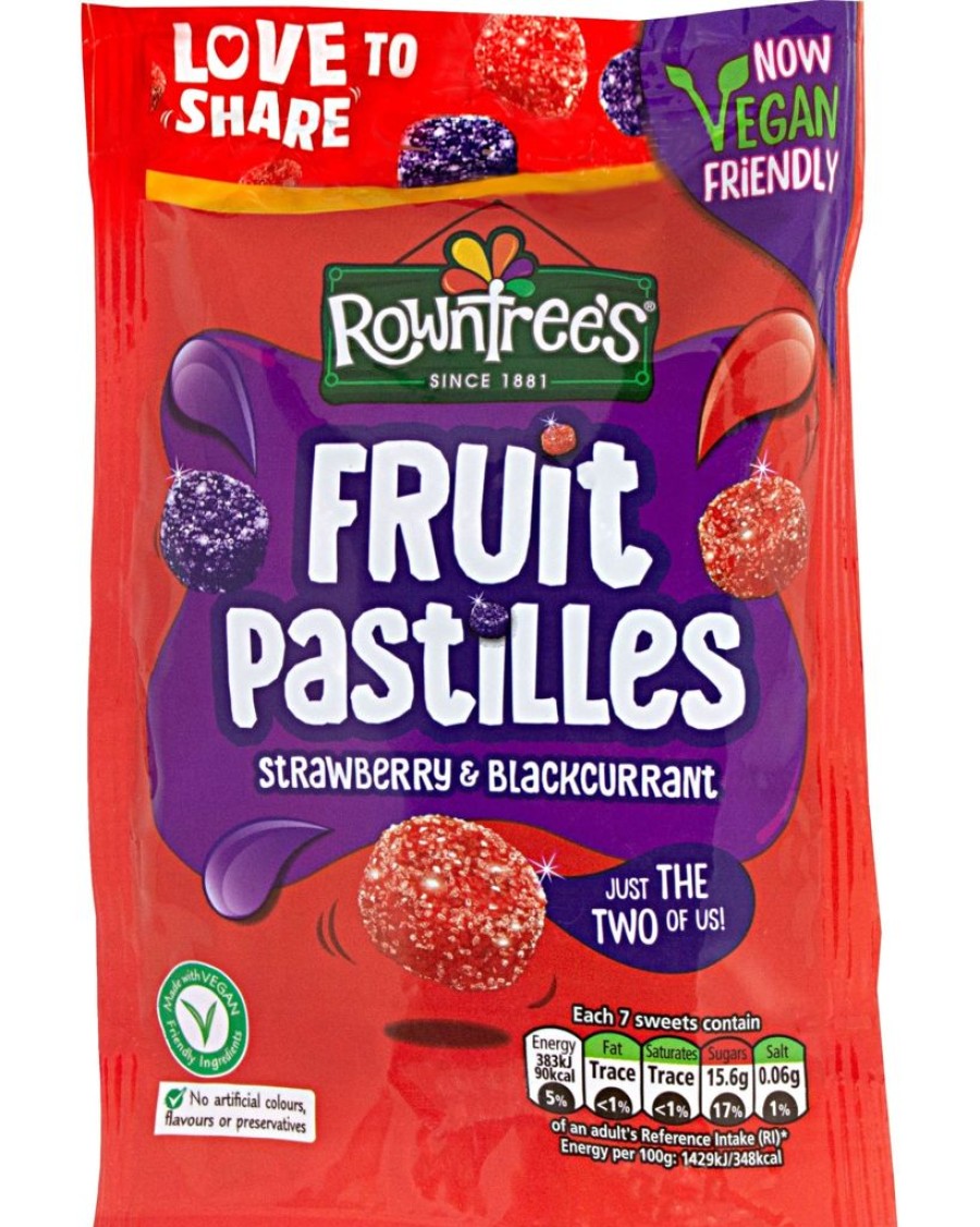 Food British Isles | Rowntrees Fruit Pastilles Strawberry & Blackcurrant Sharing Bag