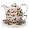 Tea Time Dunoon Teacups & Saucers | Dunoon Dovedale Strawberry Tea For One