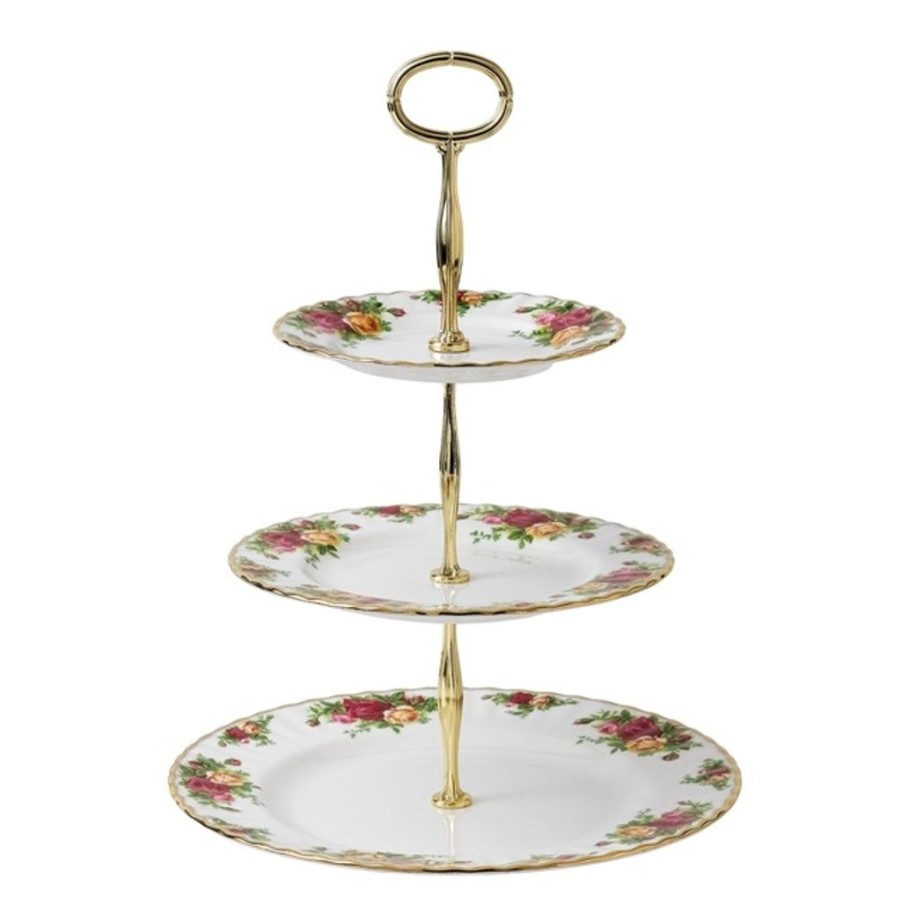 Tea Time Royal Albert Serving Plates | Royal Albert Old Country Roses 3 Tier Cake Stand