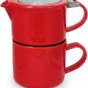 Tea Time British Isles Teapots | Forlife Tea For One With Extra Fine Tea Infuser (Red)