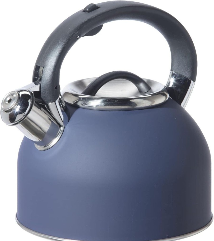 Tea Time British Isles Tea Kettles | Oggi Stainless Steel Whistling Tea Kettle 1.9L / 64Oz Blue