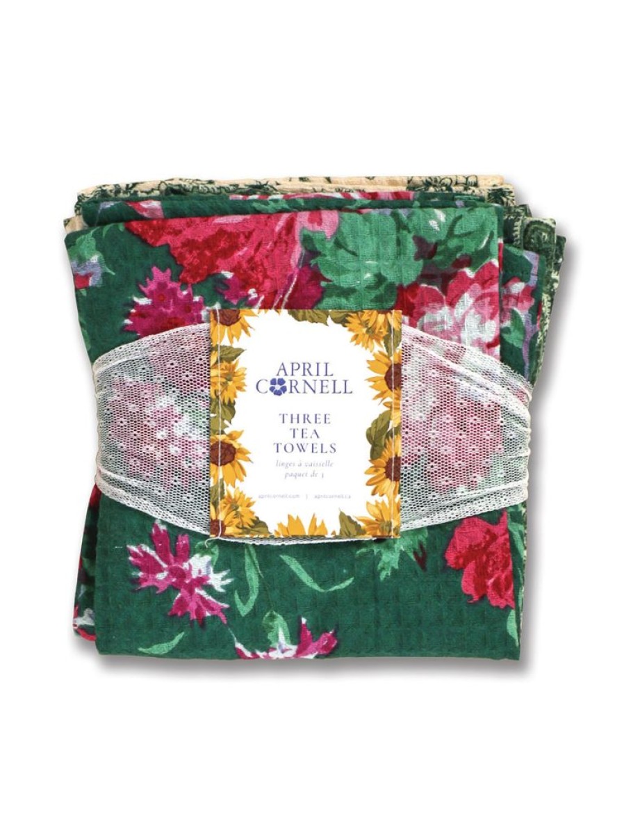 Tea Time April Cornell Tea Towels | April Cornell English Ivy Patchwork Tea Towel Bundle Set Of 3