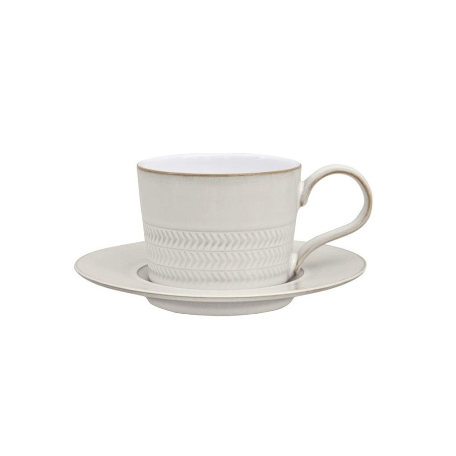 Tea Time British Isles Teacups & Saucers | Denby Natural Canvas Cup & Saucer