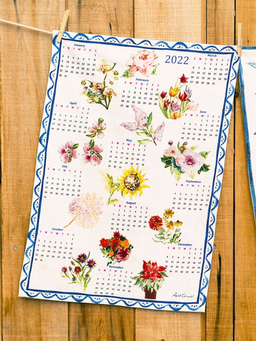 Tea Time April Cornell Tea Towels | April Cornell Year In Flowers Tea Towel