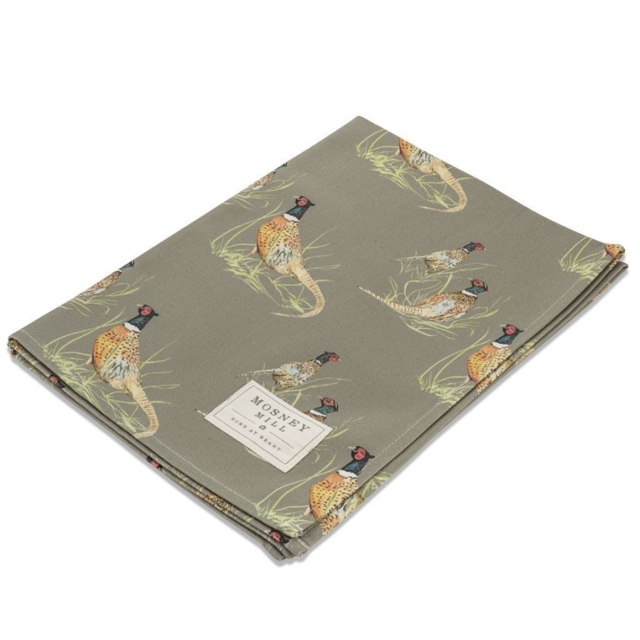 Tea Time Mosney Mill Tea Towels | Mosney Mill Pheasant Sage Green Tea Towel