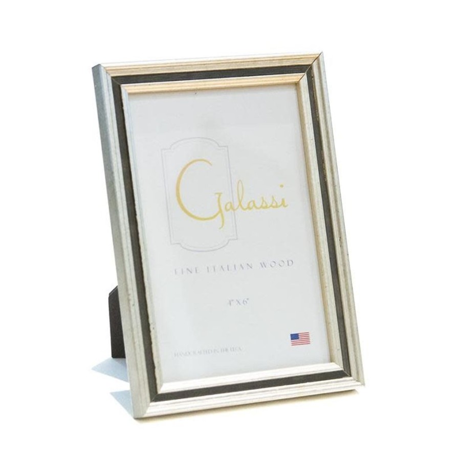 Decor British Isles Picture Frames | Galassi 4X6 Silver With Black Channel