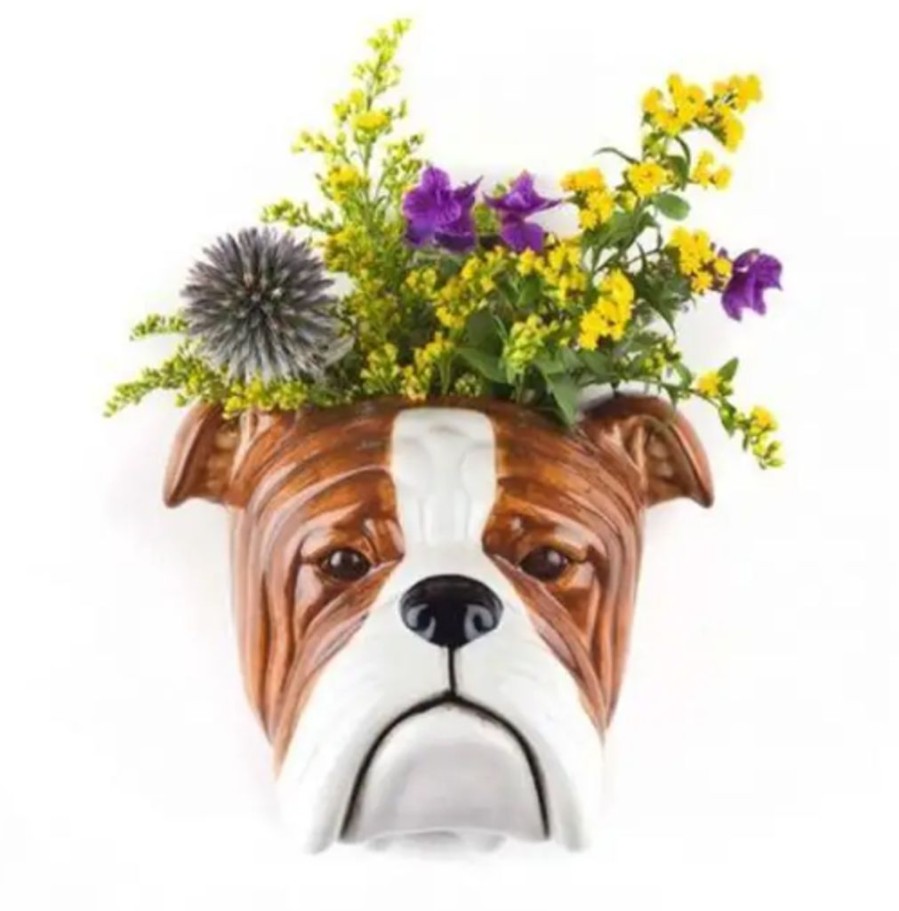 Decor British Isles Wall Decor | Quail English Bulldog Wall Vase