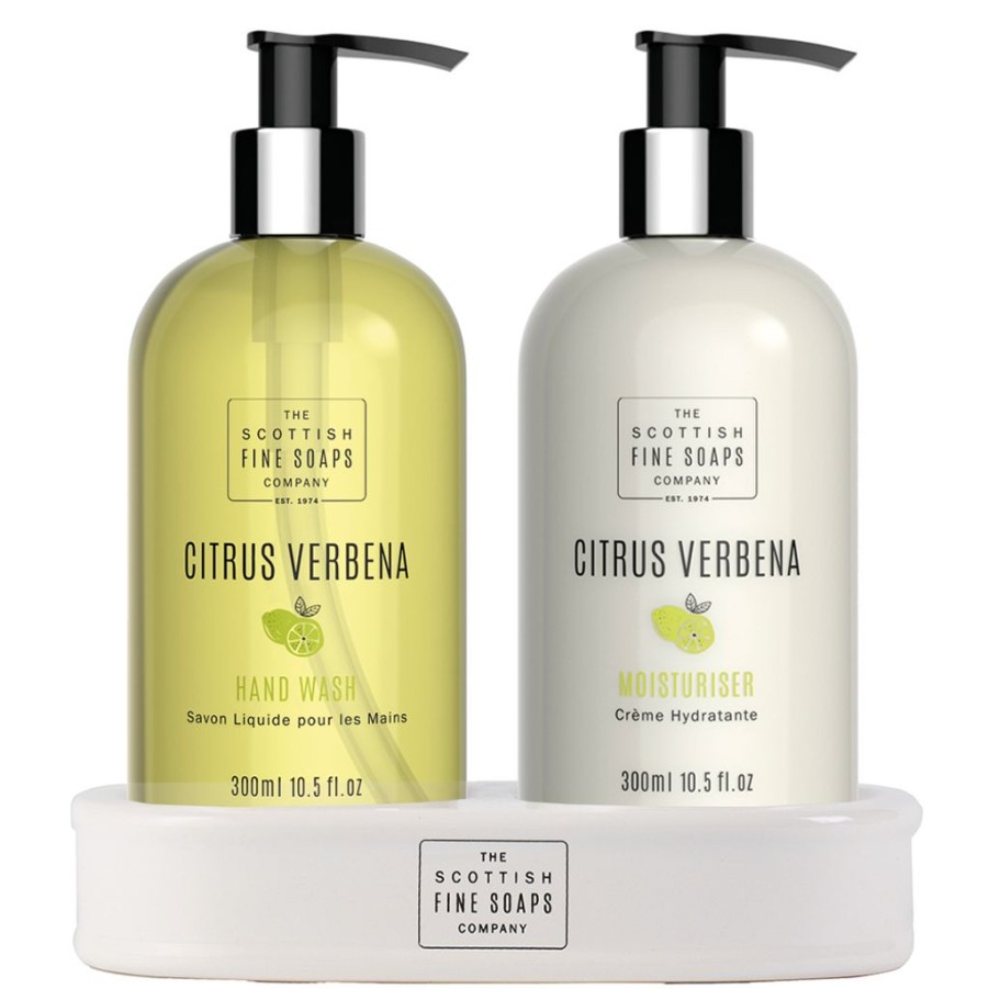 Bath & Body British Isles Liquid Soap | Citrus Verbena Hand Care Set (Hand Wash & Hand Cream With Tray)