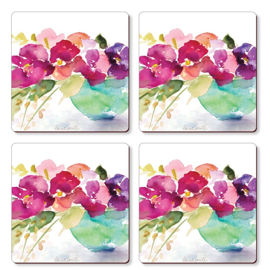 Tabletop British Isles | Cala Home Bowl Of Blooms Coasters Set Of 4