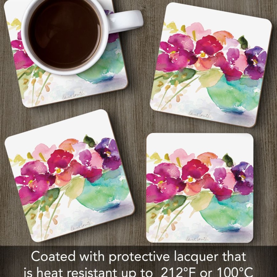 Tabletop British Isles | Cala Home Bowl Of Blooms Coasters Set Of 4