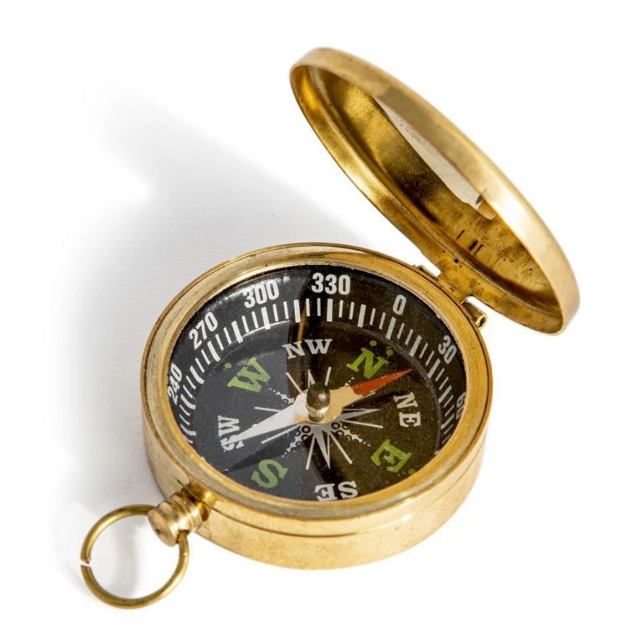 Decor British Isles Home Accents | Small Brass Compass