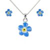 Wear British Isles Earrings | Lila Jewellery Forget Me Not Enamel Pendant & Earring Set