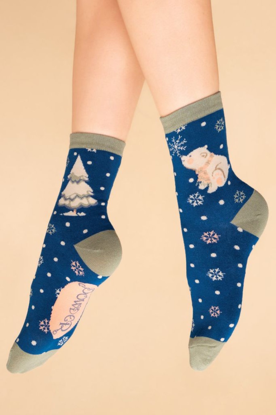 Wear Powder UK | Powder Uk North Pole-Ar Bear Navy Women'S Sock