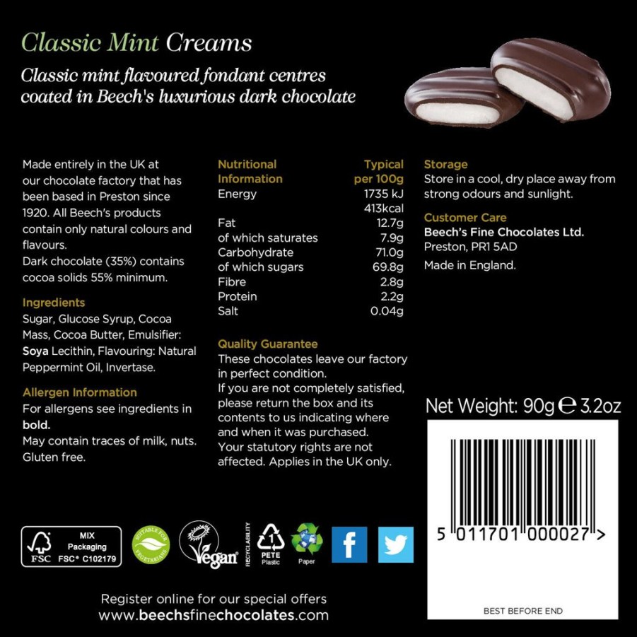 Food British Isles | Beech'S Mint Creams 90G