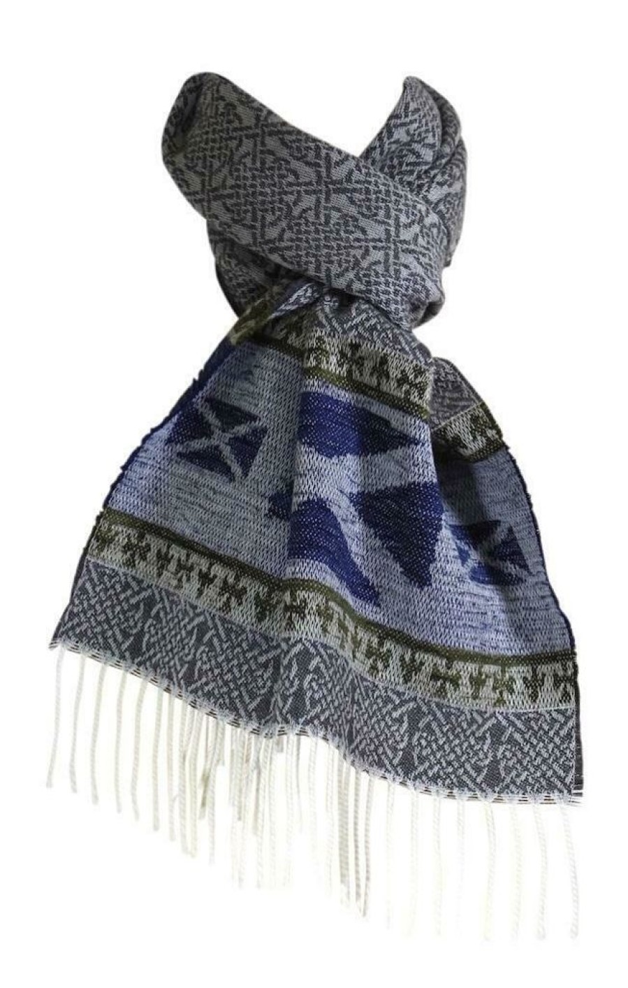 Wear British Isles | Calzeat Of Scotland Celtic Alba Saltire Jacquard Scarf