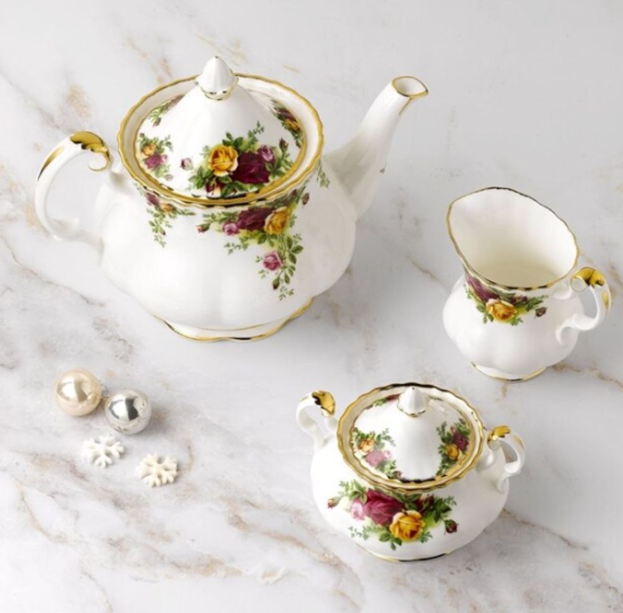 Tea Time Royal Albert Creamers & Sugar Bowls | Royal Albert Old Country Roses Covered Sugar Bowl