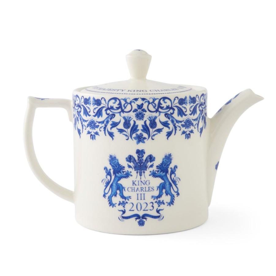 Tea Time Spode Teapots | Portmeirion Spode Royal King'S Coronation Commemorative Teapot 2Pt