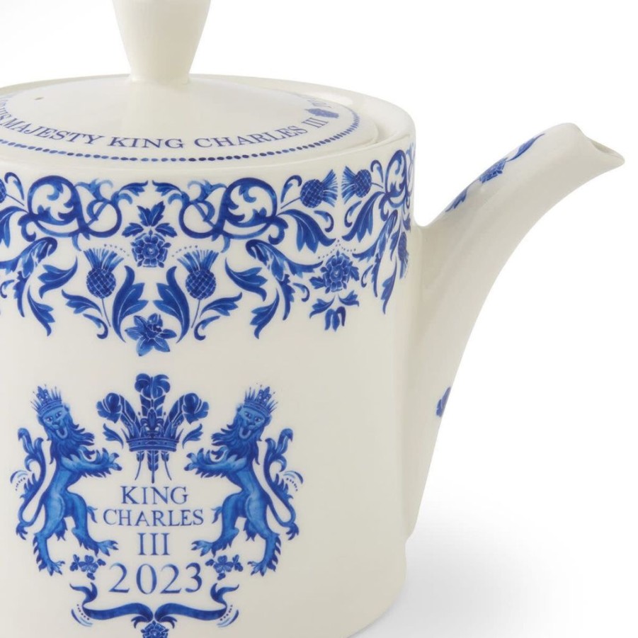 Tea Time Spode Teapots | Portmeirion Spode Royal King'S Coronation Commemorative Teapot 2Pt