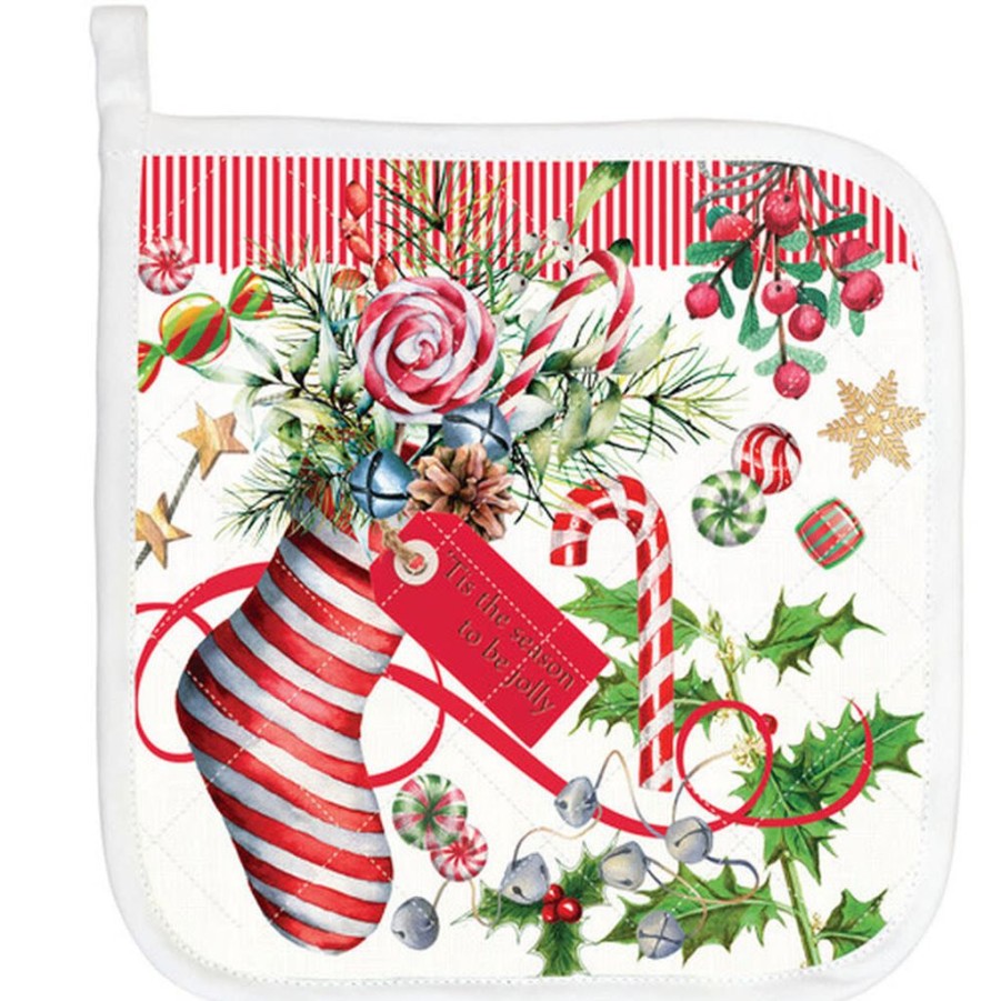 Decor Michel Design Works Holiday Kitchen Tools | Michel Design Works Peppermint Potholder