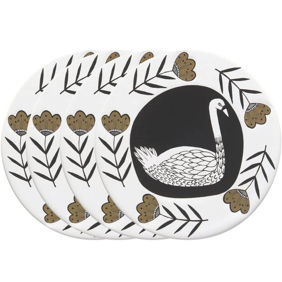 Tabletop British Isles | Danica Studio Ceramic Swan Coasters