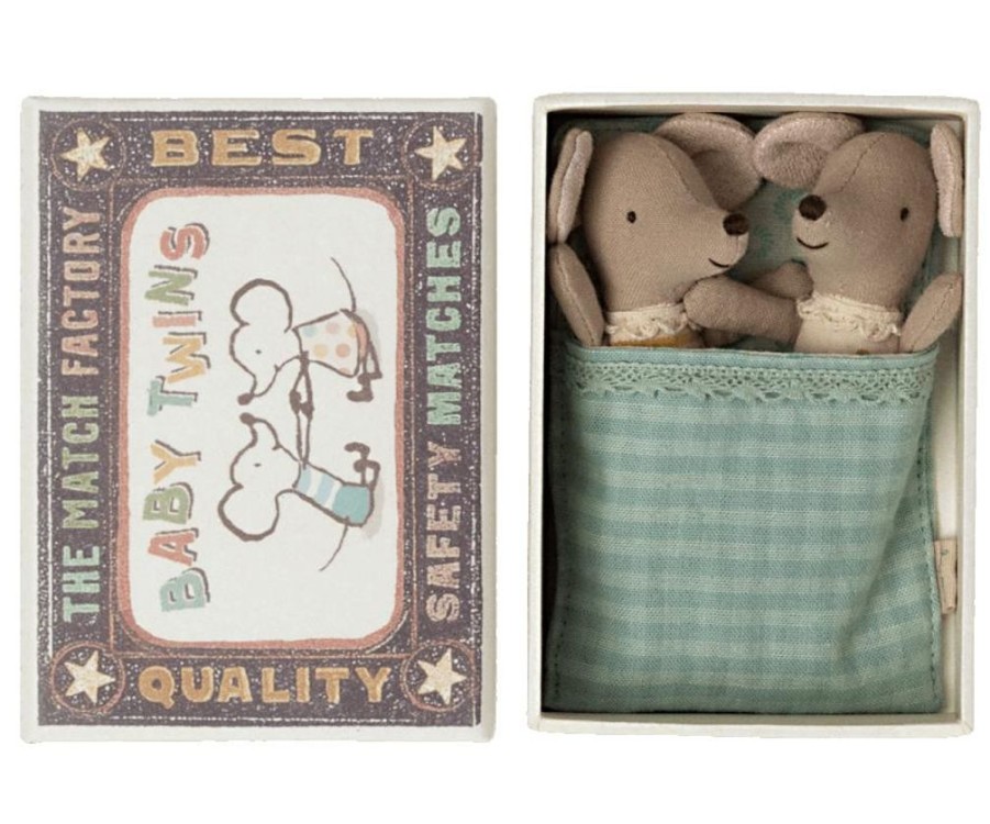 Children Maileg | Maileg Baby Mice Twins In Matchbox