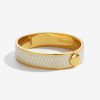 Wear Halcyon Days Bracelets & Bangles | Halcyon Days Parterre Cream & Gold Hinged Bangle