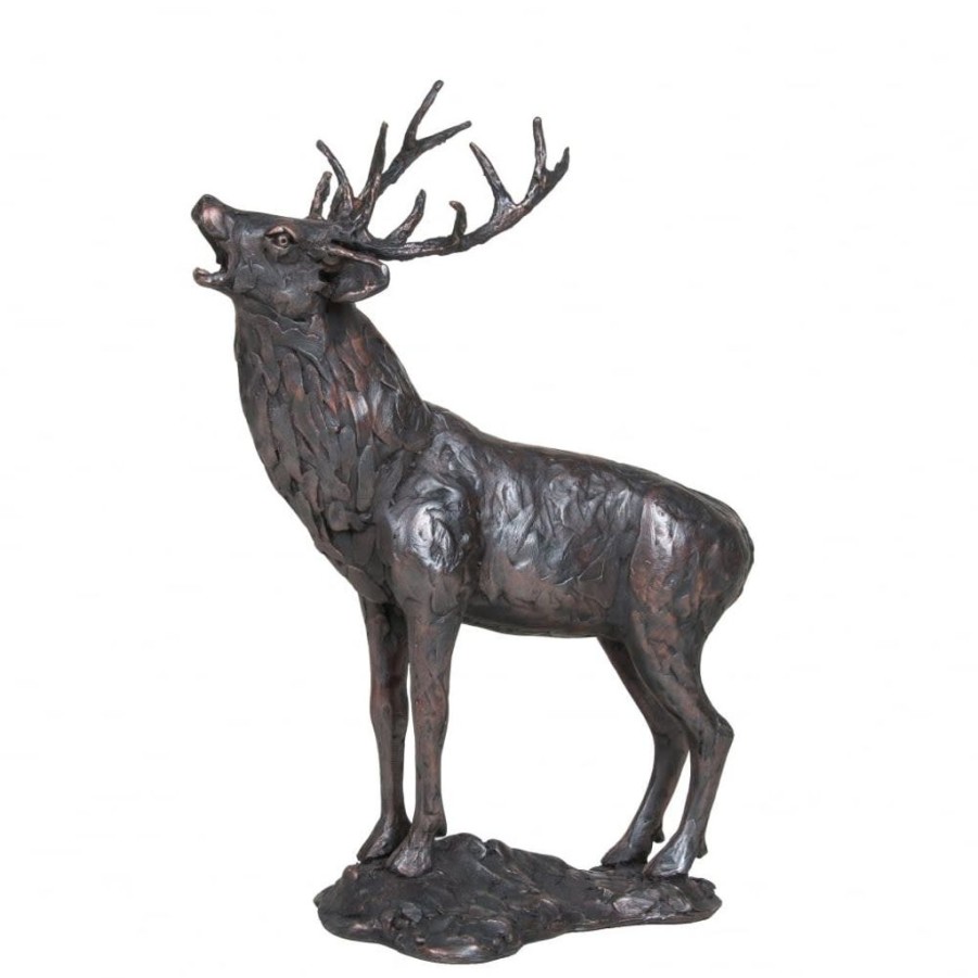 Decor Frith Sculpture Home Accents | Frith Stag Roaring Bronze Sculpture Tm030