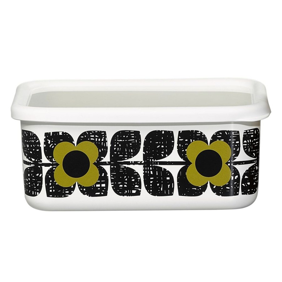 Decor British Isles Decorative Tins | Orla Kiely Scribble Square Flower Seagrass Enamel Storage Container