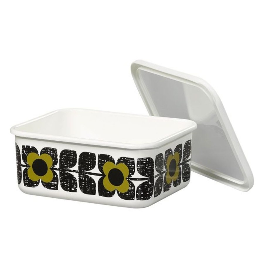 Decor British Isles Decorative Tins | Orla Kiely Scribble Square Flower Seagrass Enamel Storage Container