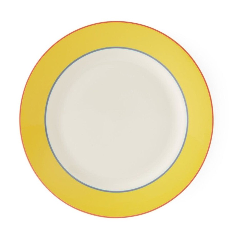 Tea Time Spode Serving Plates | Spode Kit Kemp Calypso Yellow Round Charger Serving Plate 13"