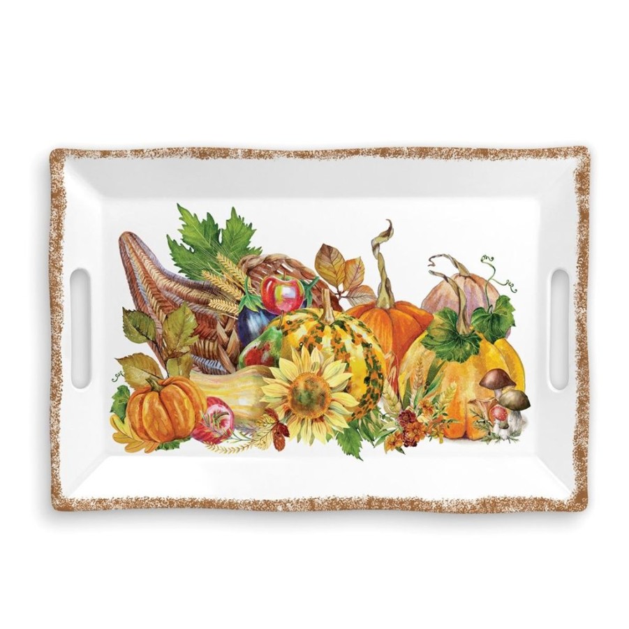 Tea Time Michel Design Works Holiday | Michel Design Works Pumpkin Prize Melamine Serveware Large Tray