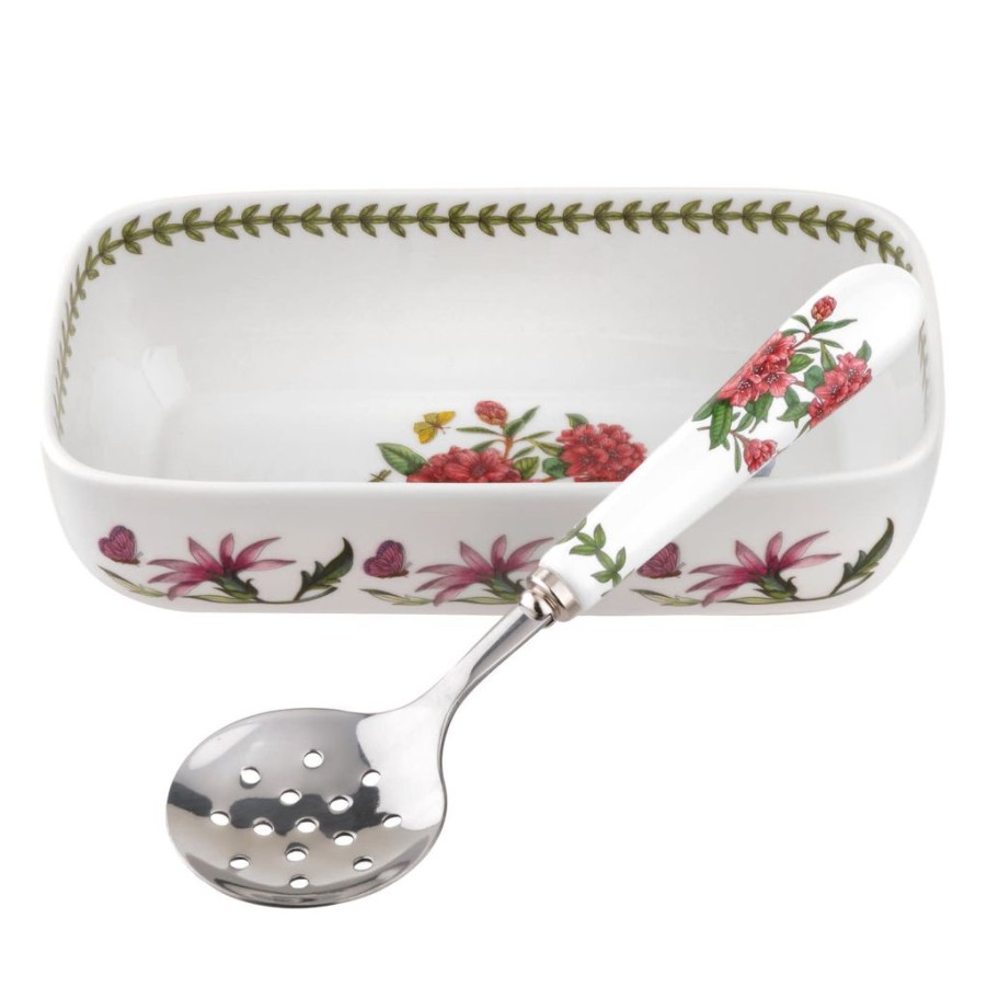 Tabletop Portmeirion Portmeirion | Portmeirion Botanic Garden Cranberry Dish With Spoon