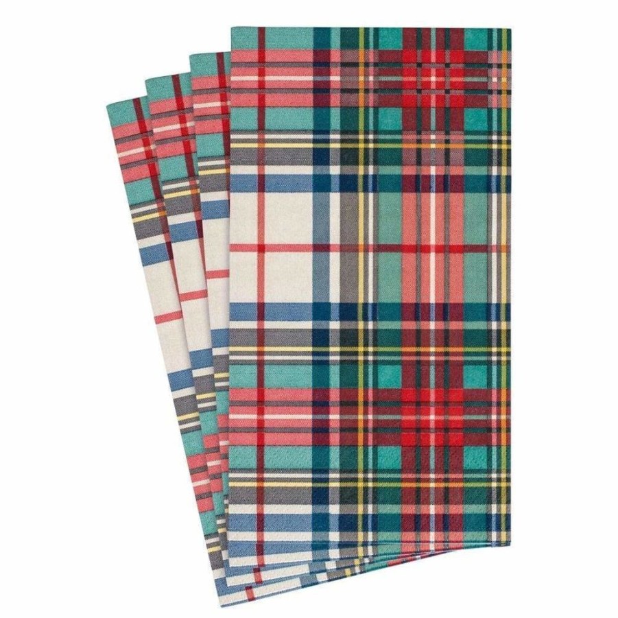 Tabletop British Isles | Caspari Dress Stewart Tartan Hostess Napkin