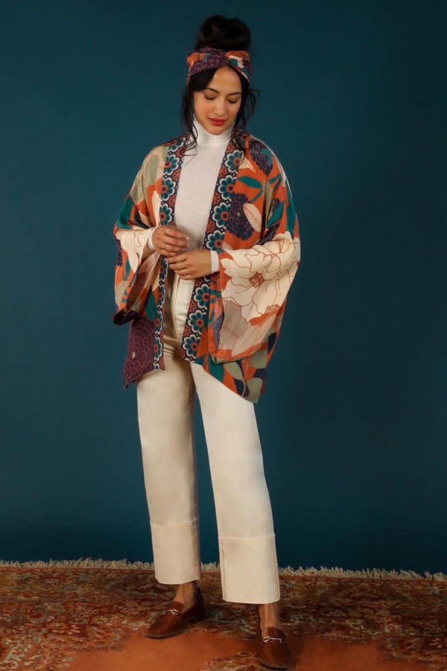 Wear Powder UK | Powder Uk Winter Floral Kimono Jacket Terracotta