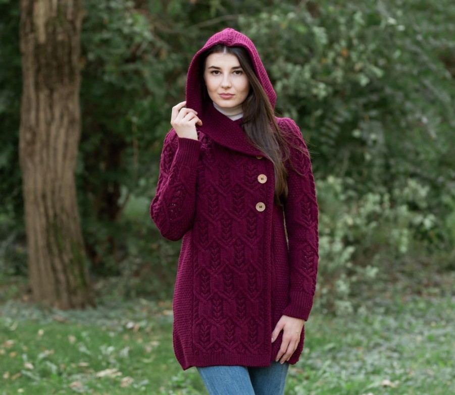 Wear British Isles | Saol Knitwear Aran Leaf Coat