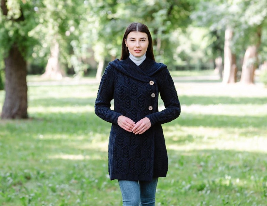 Wear British Isles | Saol Knitwear Aran Leaf Coat