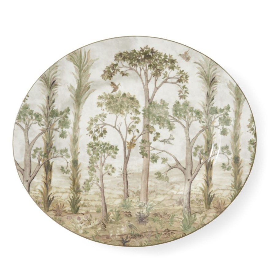 Tea Time Spode Serving Plates | Kit Kemp For Spode Tall Trees 14" Oval Platter