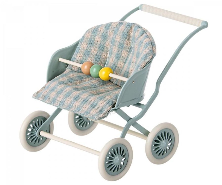 Children Maileg | Maileg Stroller, Baby Mice Mint