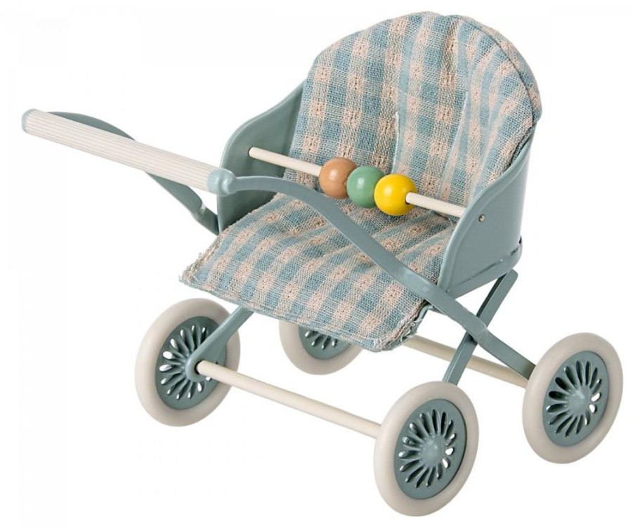 Children Maileg | Maileg Stroller, Baby Mice Mint