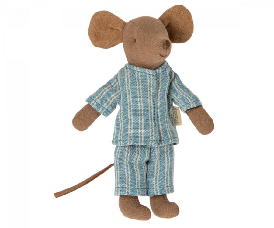 Children Maileg | Maileg Big Brother Mouse In Box With Blue Pajamas