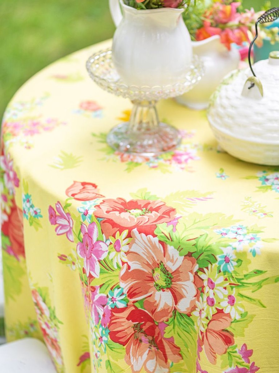 Tabletop April Cornell | April Cornell Charming Sunshine 88" Round Tablecloth