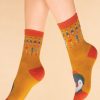 Wear Powder UK | Powder Uk Penguin Knitted Sock- Mustard