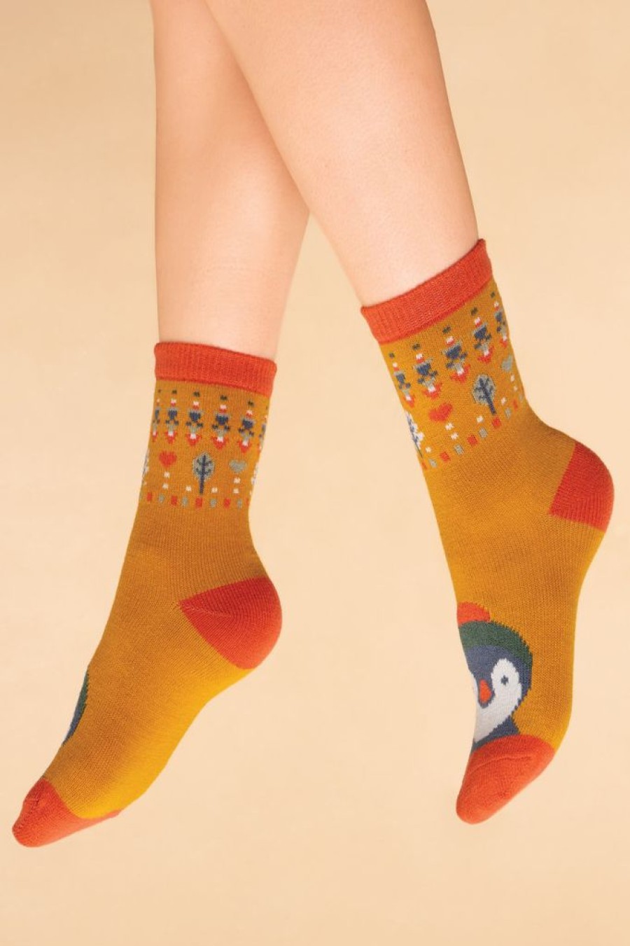 Wear Powder UK | Powder Uk Penguin Knitted Sock- Mustard